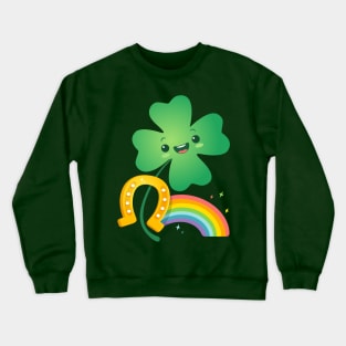 Lucky clover with rainbow Crewneck Sweatshirt